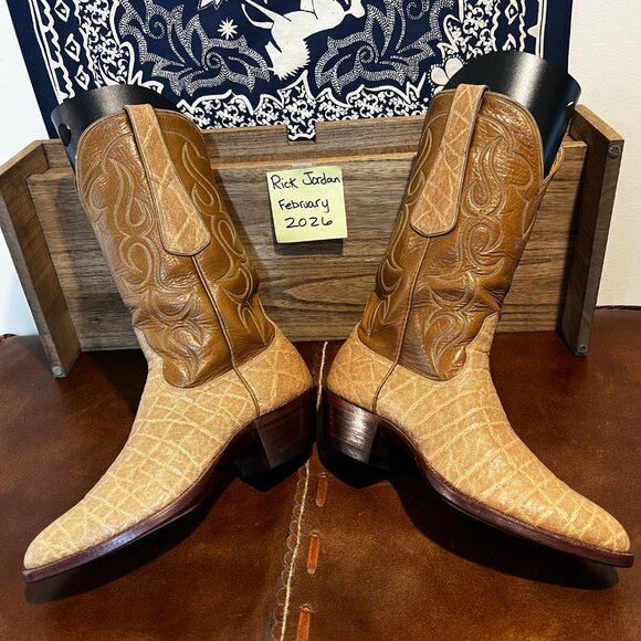 Unisex High-End Light Tan Elephant Skin Cowboy/Cowgirl Boots 7D/8.5B main image 12